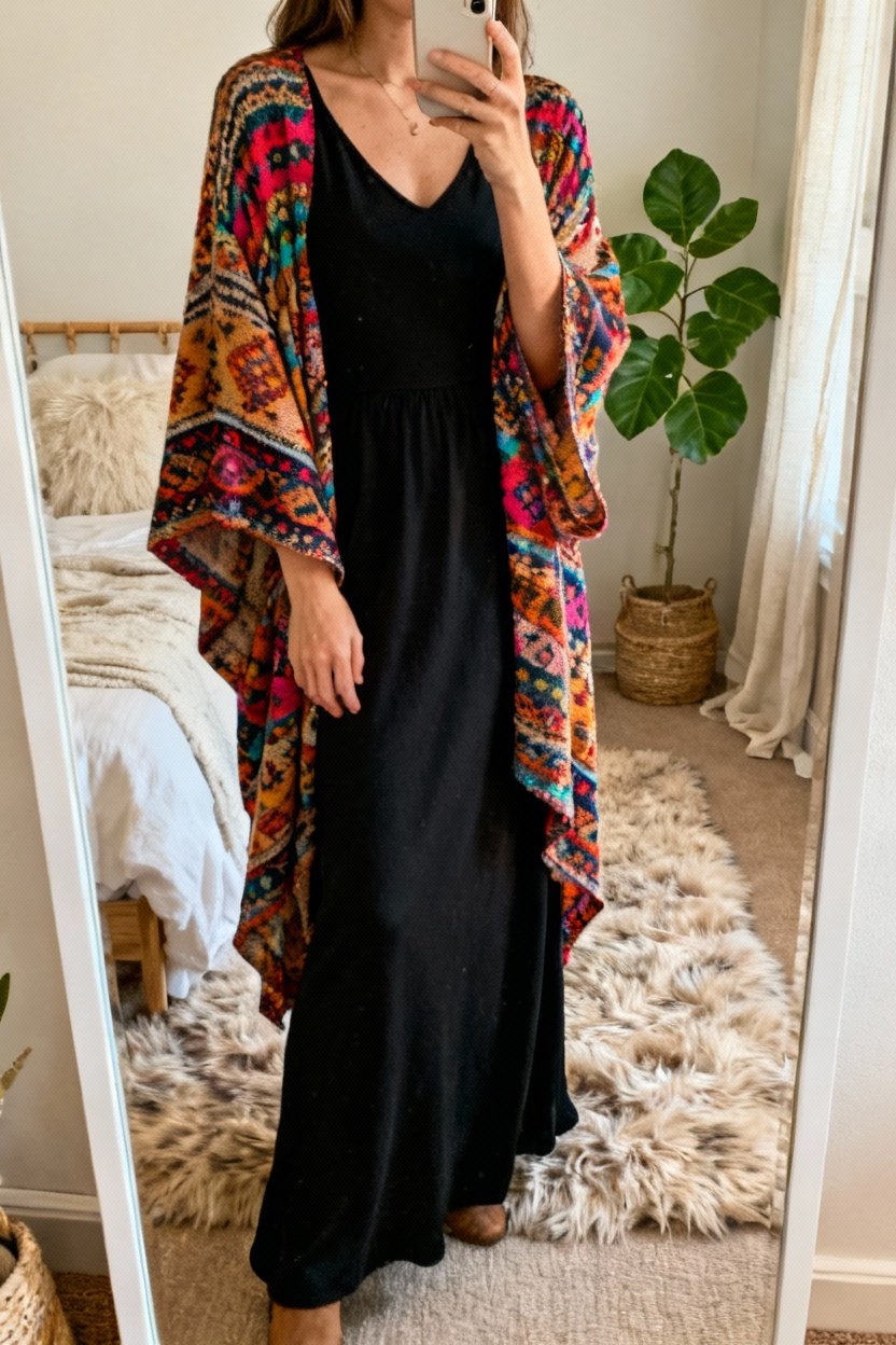 Boho Chic Layering with a Flowy Cardigan