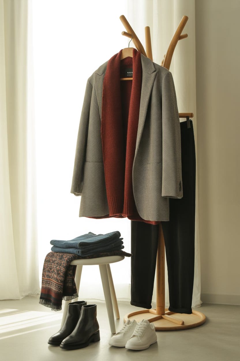 Casual Blazer and Wool Sweater