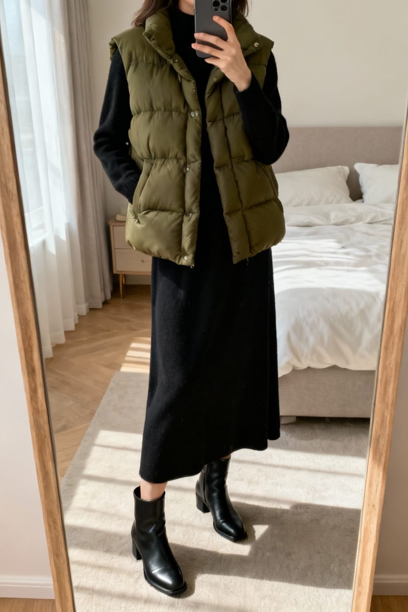 Casual Comfort with a Puffer Vest