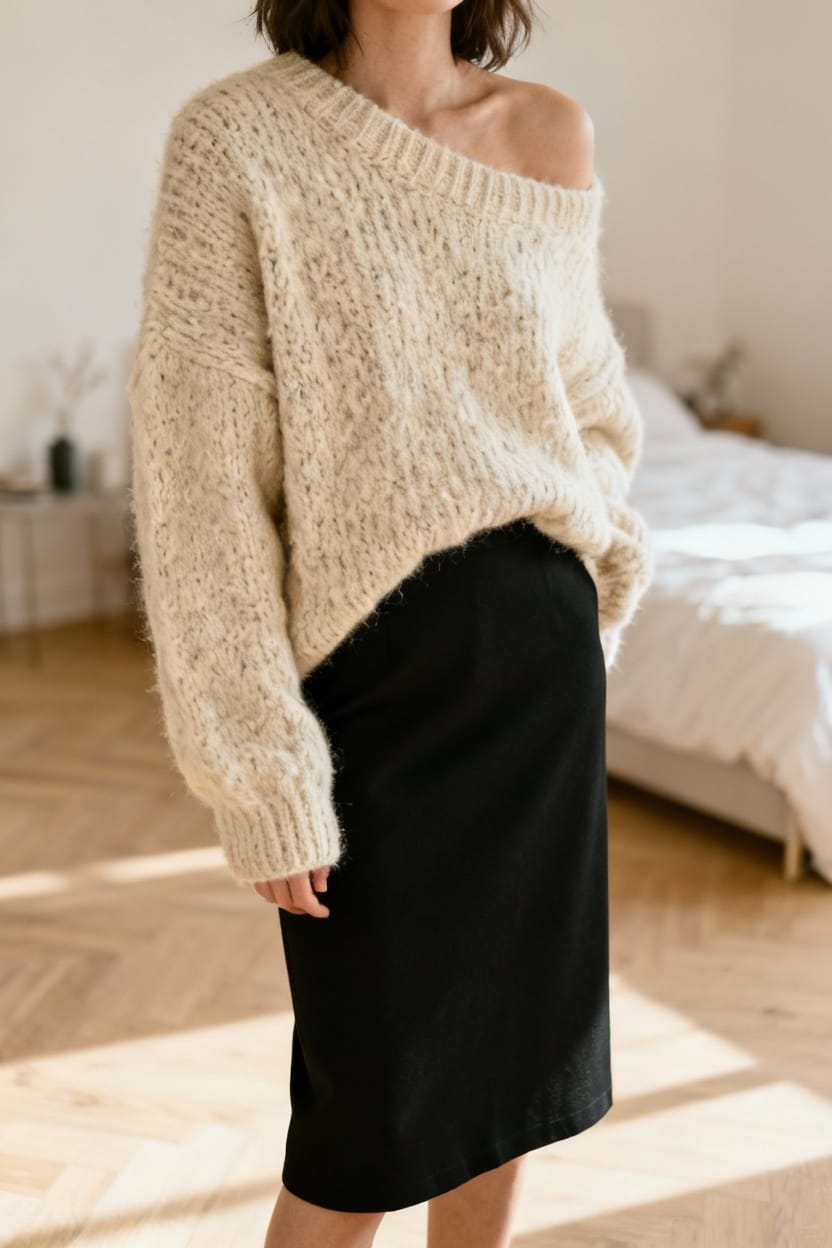 Chunky Knit Sweater and Skirt