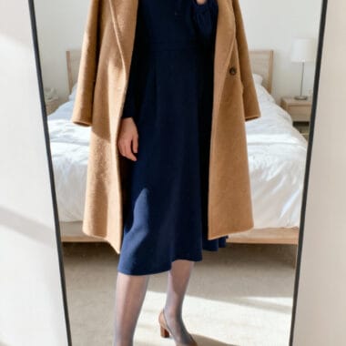 Classic Wool Coat + Midi Dress