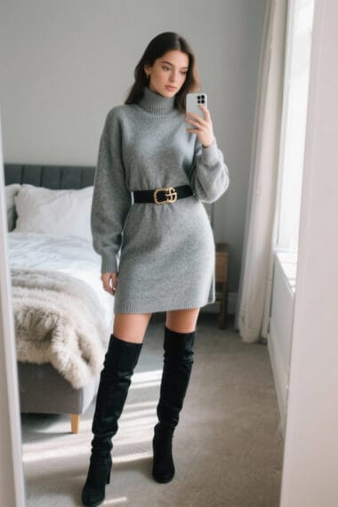 Cozy Turtleneck Dress