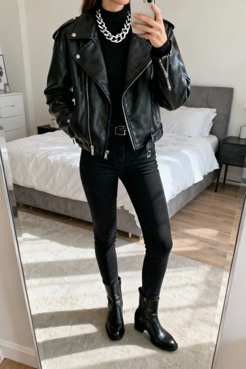 Edgy All-Black Ensemble