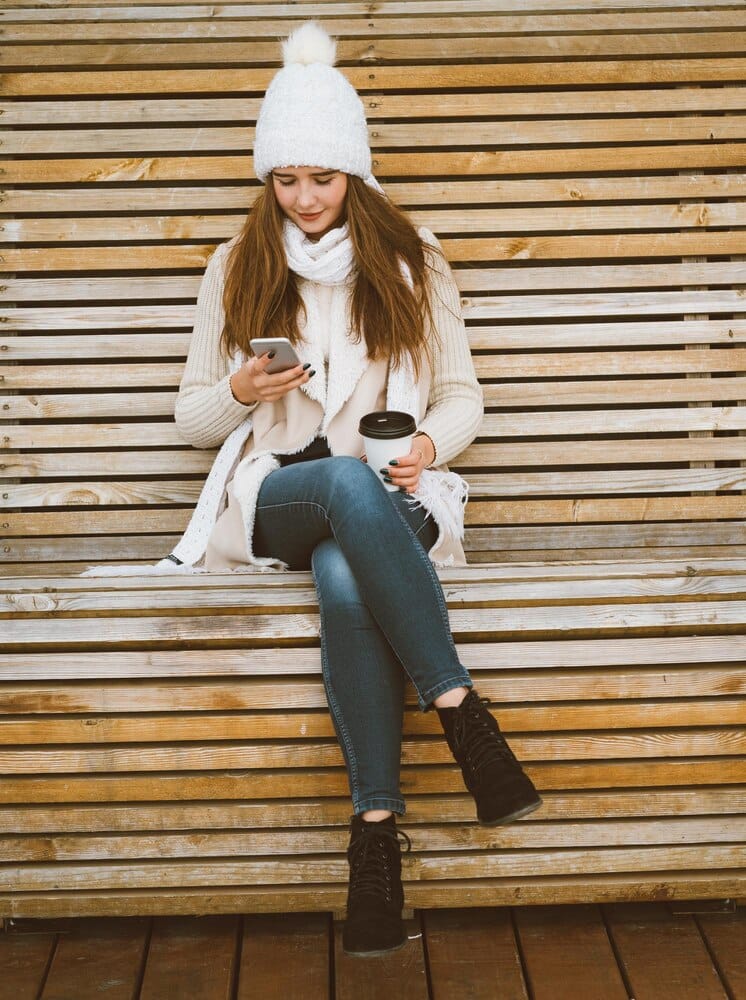 Faux Fur Coat over a Casual Outfit