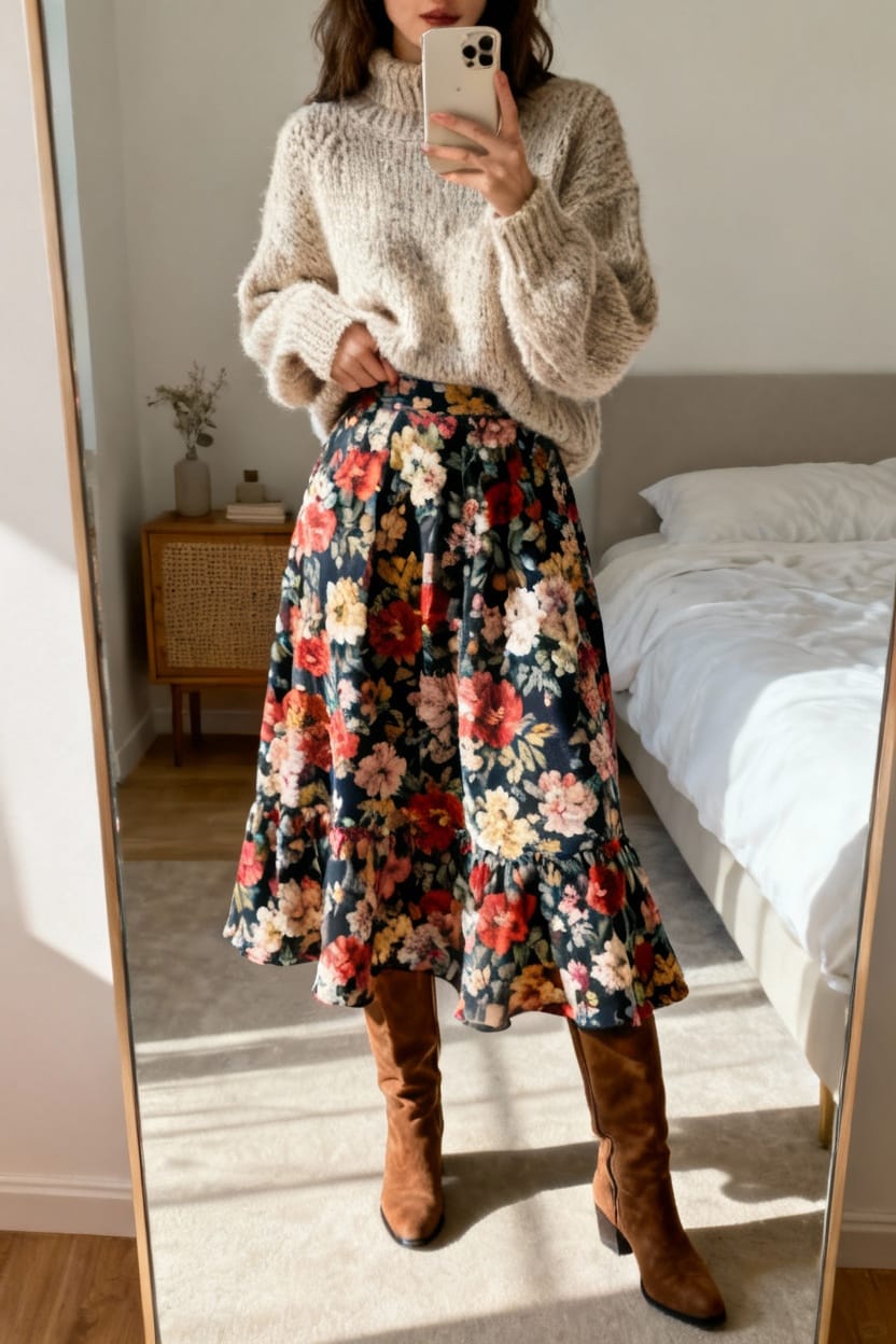Feminine Floral Prints for Winter