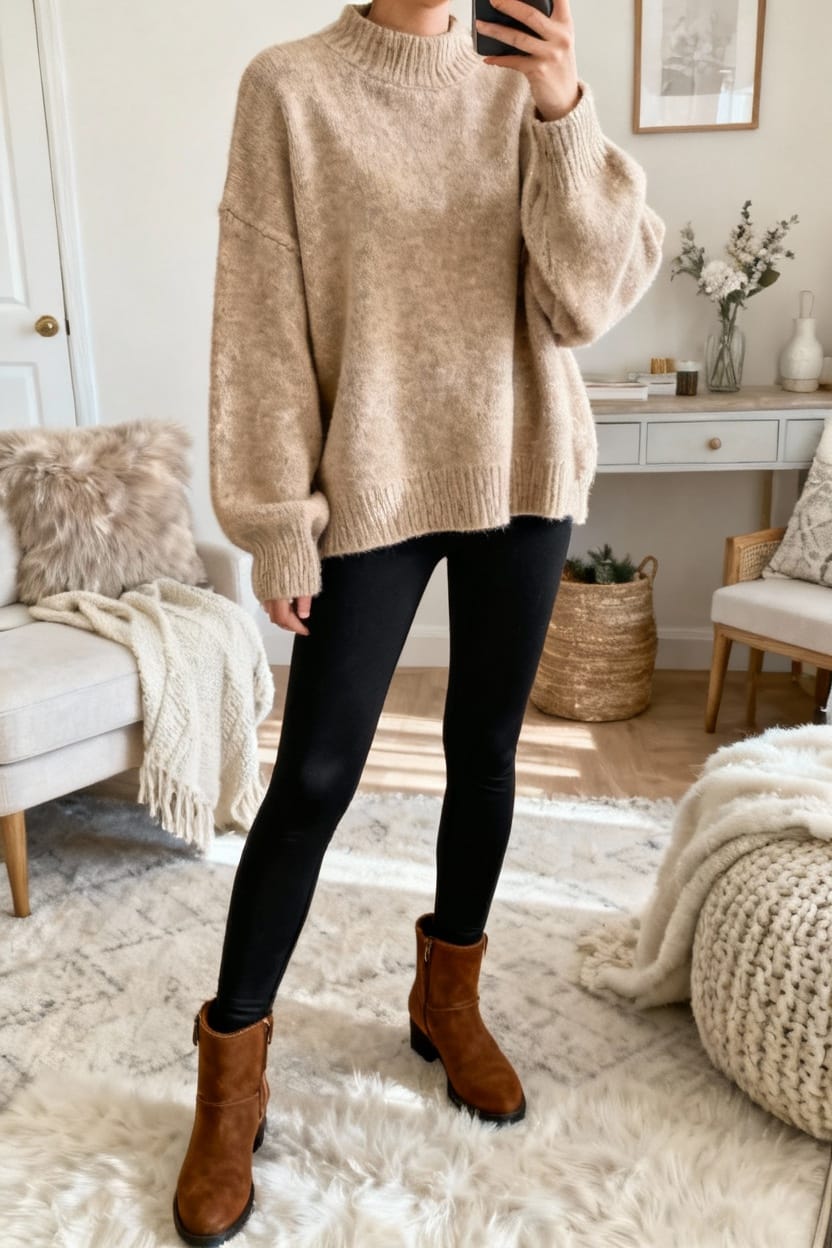 Layered Look with Oversized Sweater