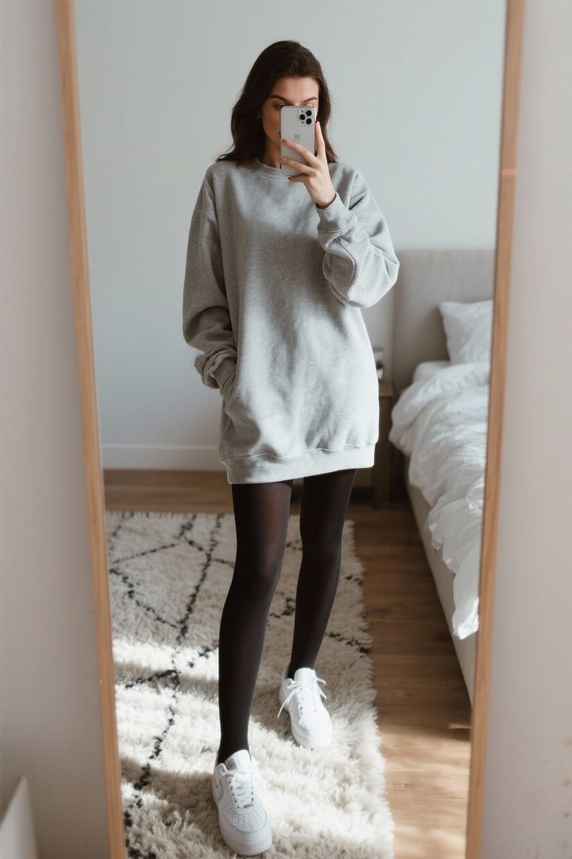 Sporty Chic Sweatshirt Dress