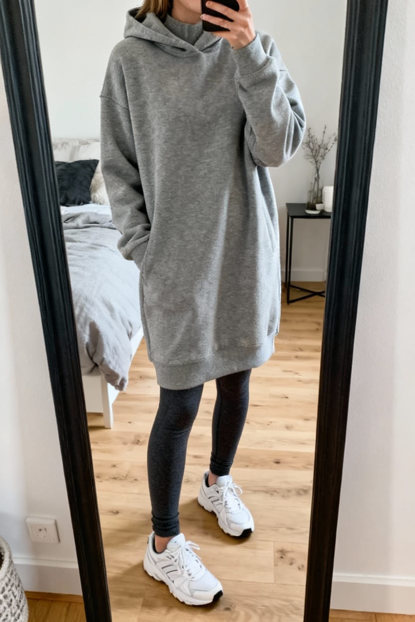 Sporty Vibes with a Long Hoodie