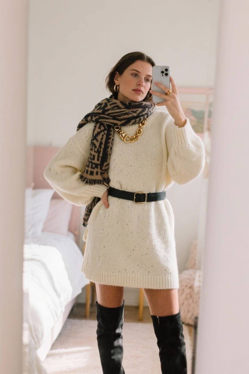 Stylish Sweater Dress Twist