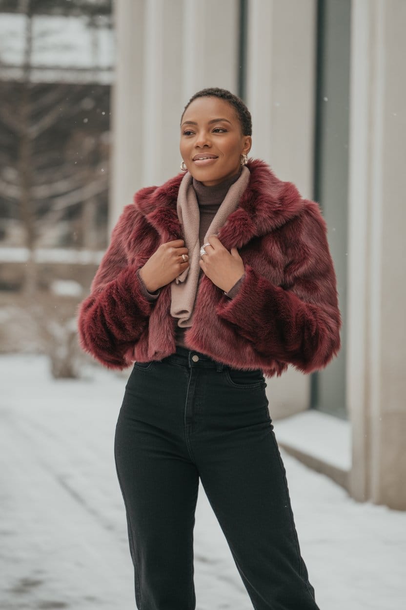 Trendy Faux Fur Jacket