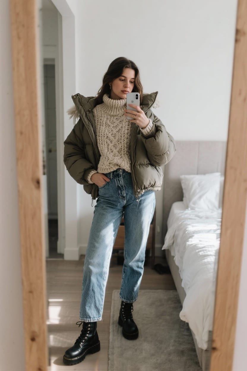 Trendy Puffer Jacket Combo