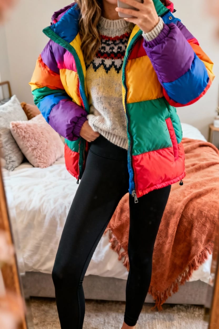 Trendy Puffer Jacket Look