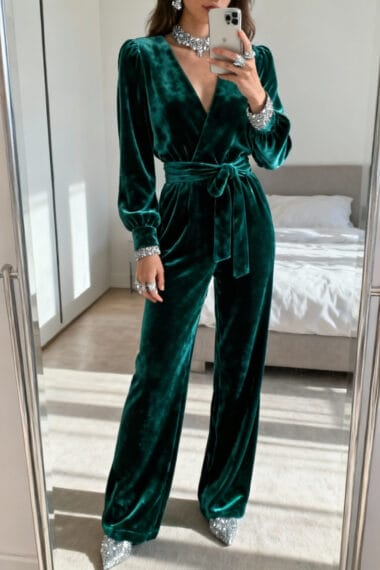 Velvet Jumpsuit Elegance