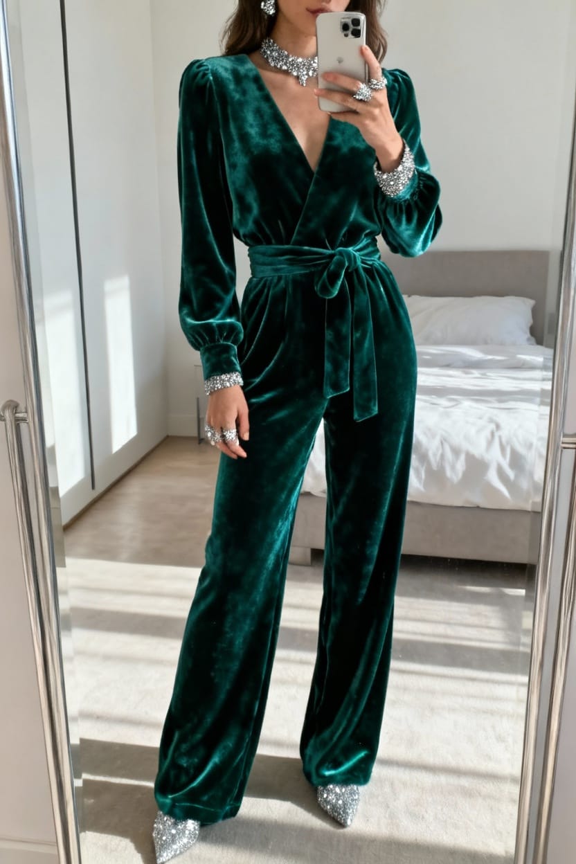 Velvet Jumpsuit Elegance