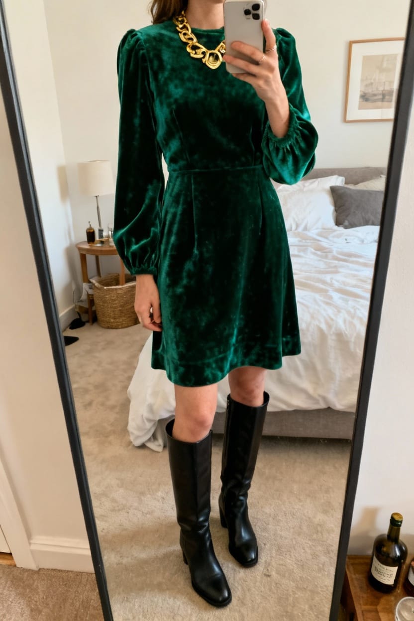 Vintage-Inspired Velvet Dress