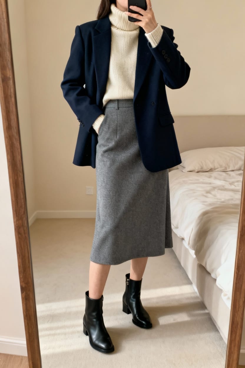 Work-Ready Midi Skirt Outfits