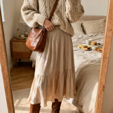 Classic Sweater + Midi Skirt