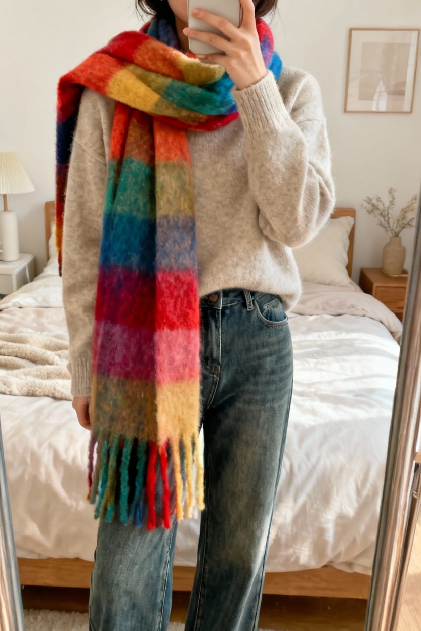 Statement Scarf + Simple Outfit