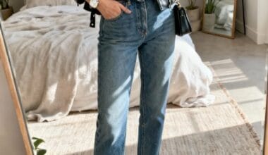 Black Leather Jacket With White Tee And Straight-Leg Jeans