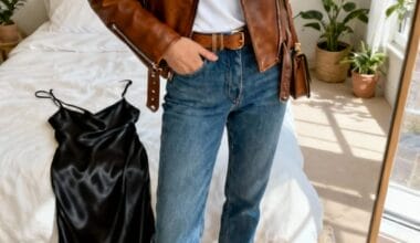 Classic Brown Leather Moto Jacket