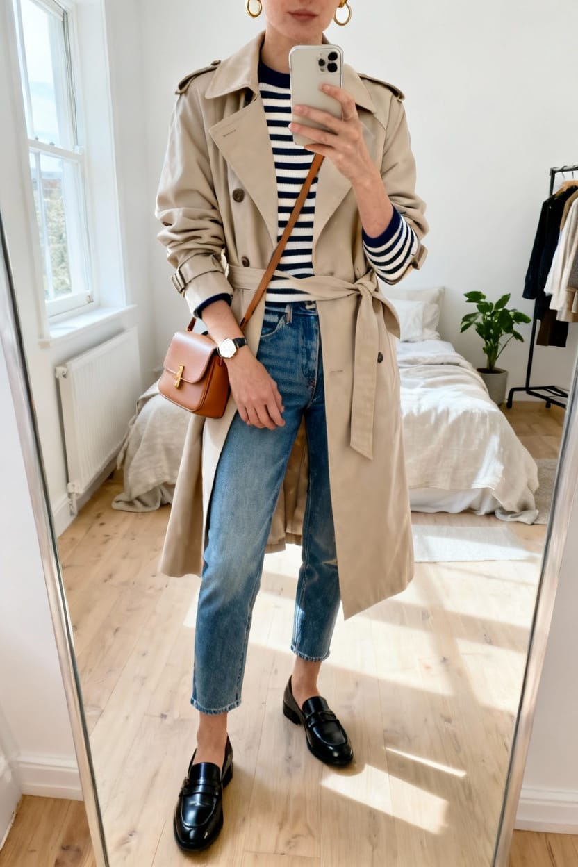 Light Trench With Breton Stripes