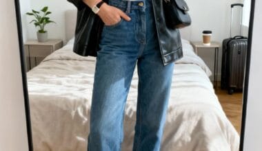 Oversized Leather Jacket With White Tee And Straight-Leg Jeans