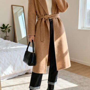 Polished Layers With a Belted Wool Coat
