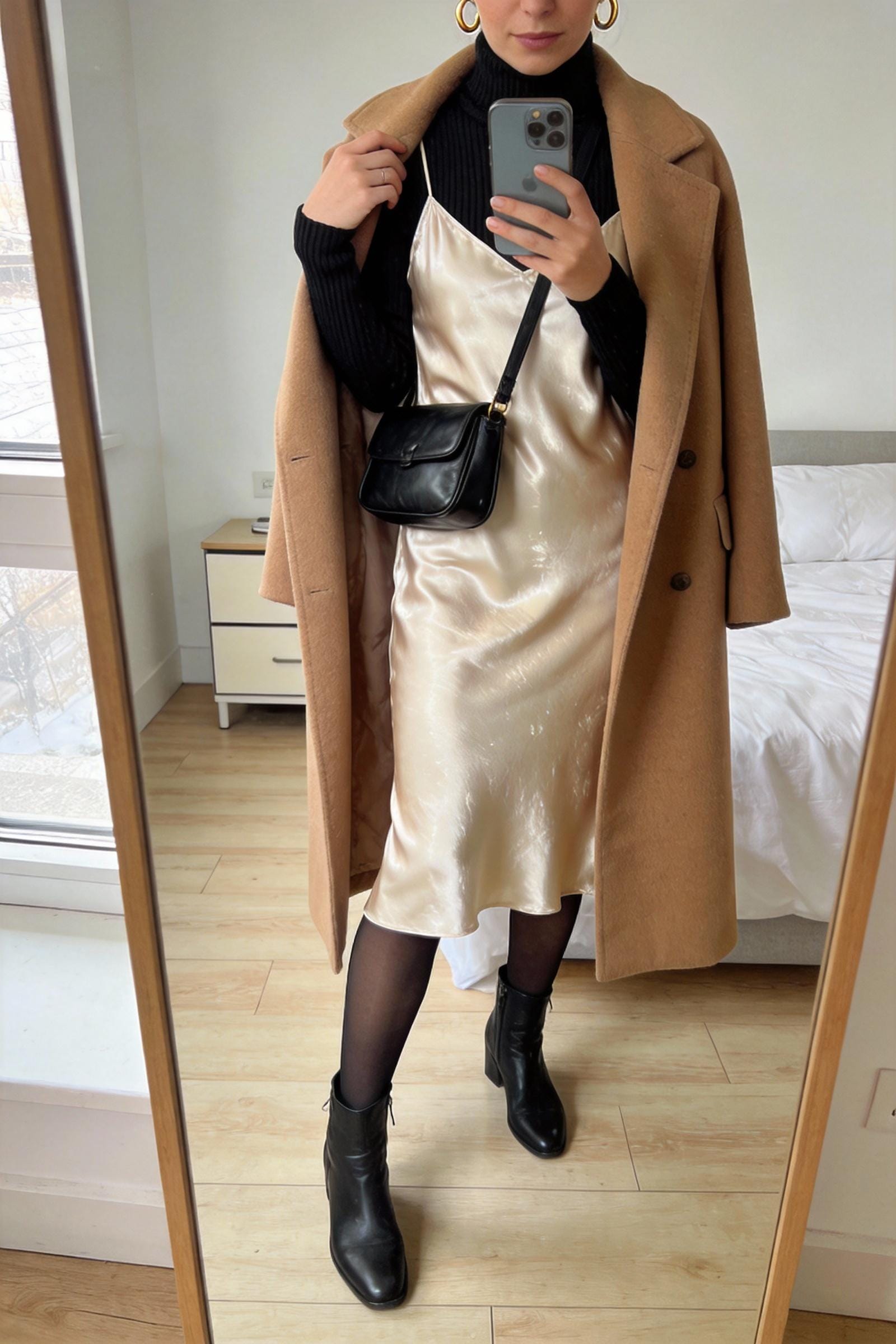 The Layered Turtleneck Under a Slip Dress