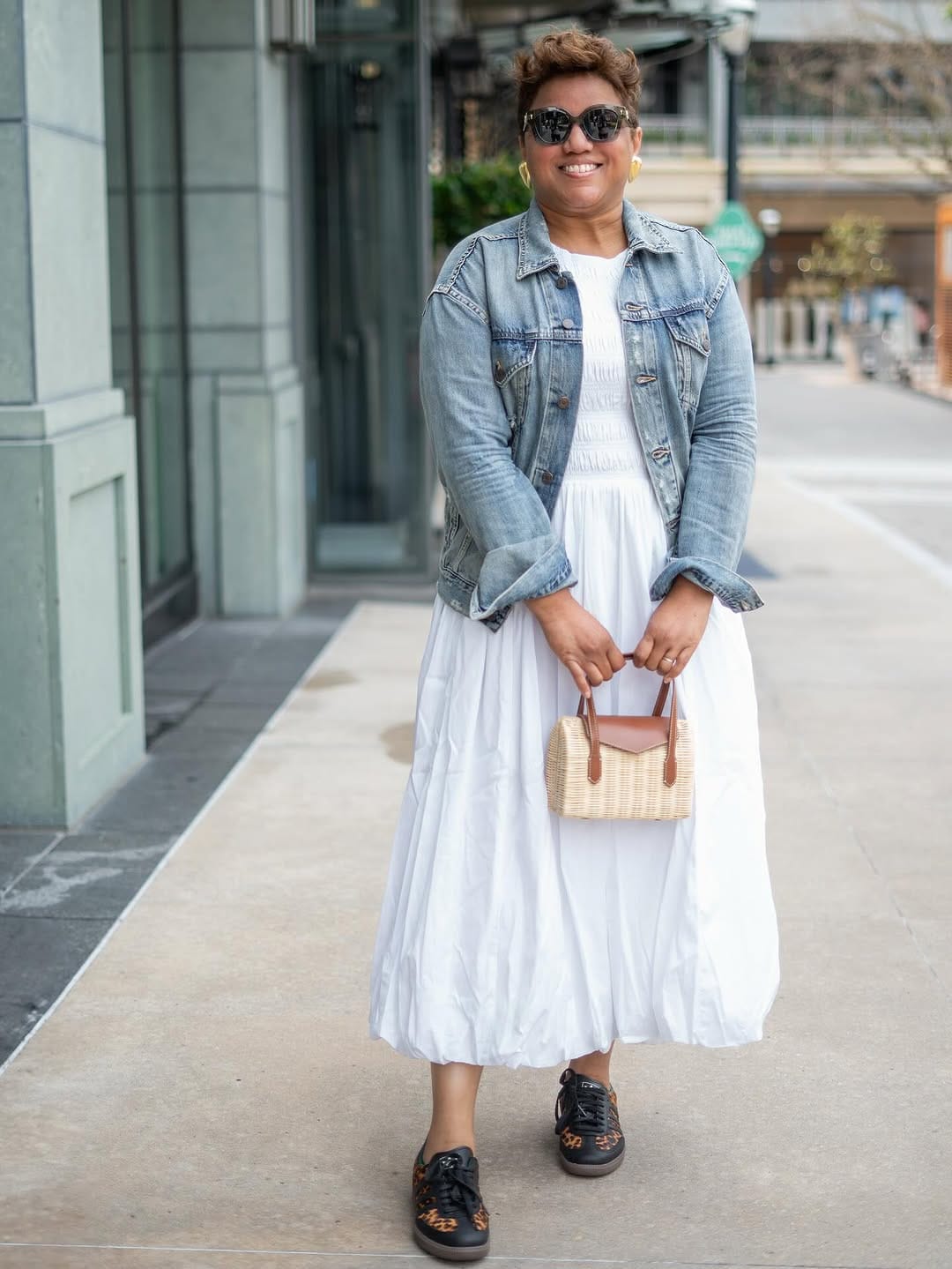 Maxi Dress with Denim Jacket