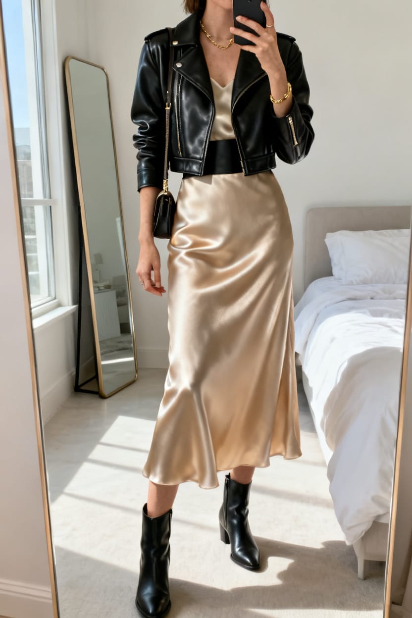 Satin Meets Tough Leather
