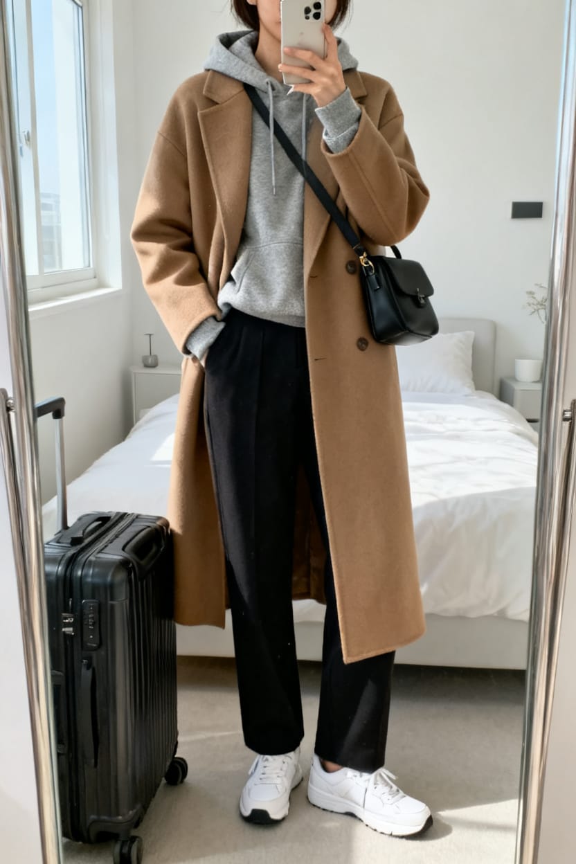 Hoodie Under Long Coat