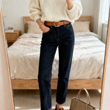 Cream Knit, Dark Denim