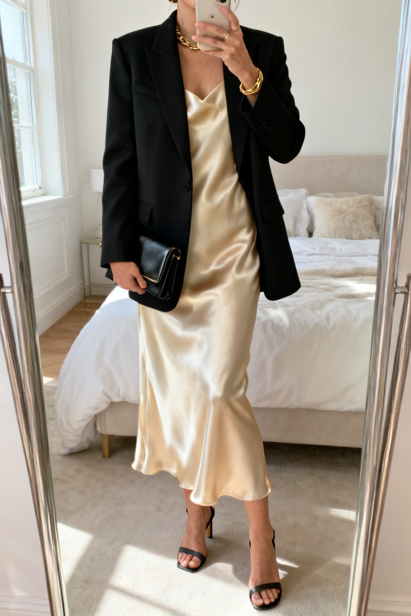 Blazer Over Evening Satin